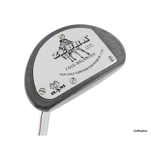 Ram Zebra Gray Face Balanced Putter 35" Steel - Leather Grip K3994