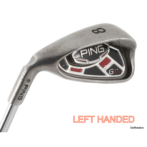 Ping G15 Green Dot 8 Iron Steel Regular Flex Left Handed New Grip L1499