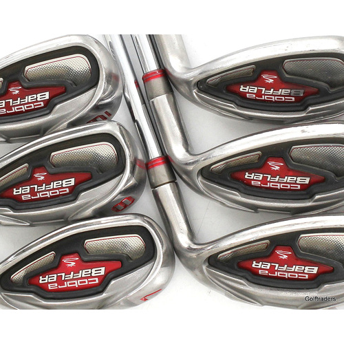 Cobra Baffler Irons 7-PW, GW, SW Steel Stiff Flex New Grips L587